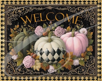 Vintage Victorian Label jpeg Digital Download Jars, Tiered trays, Labels, signs, prints, Pillows, Halloween pumpkin on Black wood 8"x10"