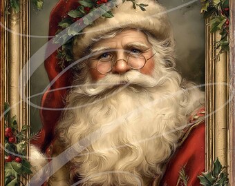 Vintage Victorian Santa Claus Christmas Print (Digital Download) THREE SIZES INCLUDED!