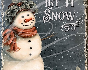 Vintage Christmas Label jpeg Digital Jars, Tiered trays, sign, prints, Pillows, Snowman Chalkboard Slate Folk Art Whimsical Painting