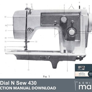 Koyo Dial n Sew 430 De Luxe Zigzag Sewing Machine Instruction Manual PDF download