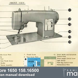 Kenmore 1650 158.16500 Zig-zag Sewing Machine Instruction Manual PDF Download