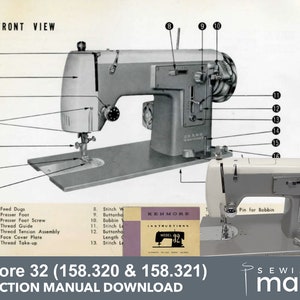 Kenmore 32 158.320 (158320) 158.321  (158321) Automatic Zig-zag Sewing Machine Instruction Manual PDF Download