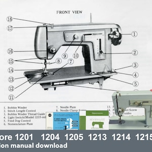Kenmore 1201 1204 1205 1213 1214 1215 zig-zag Sewing Machine Instruction Manual PDF Download