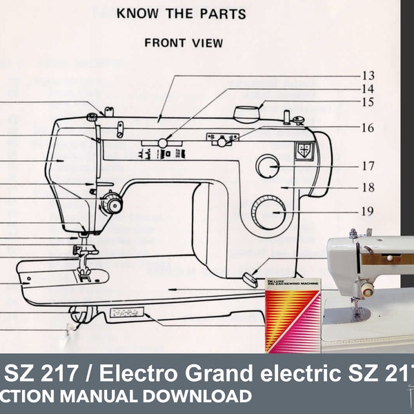 Nelco SZ 217 / Electro Grand Electric SZ 217 & JCPenney 6107  Sewing Machine Instruction Manual PDF Download