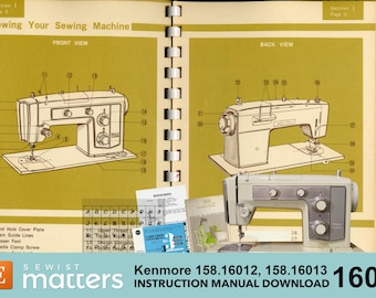 Kenmore 1601, 158.16010, 158.16011, 158.16012, 158.16013 Zigzag Sewing Machine Instruction Manual PDF Download