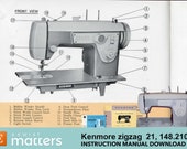 Kenmore 21, 148.210 Zigzag Sewing Machine Instruction Manual PDF Download