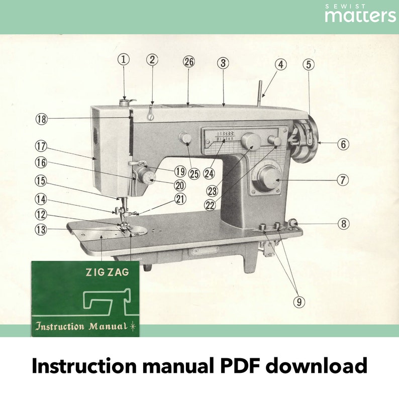 Zig Zag Sewing Machine Instruction Manual PDF Download Etsy