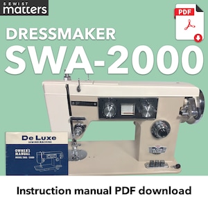 Dressmaker SWA-2000 White SWA-2000 De Luxe Push Button Zig Zag Sewing ...