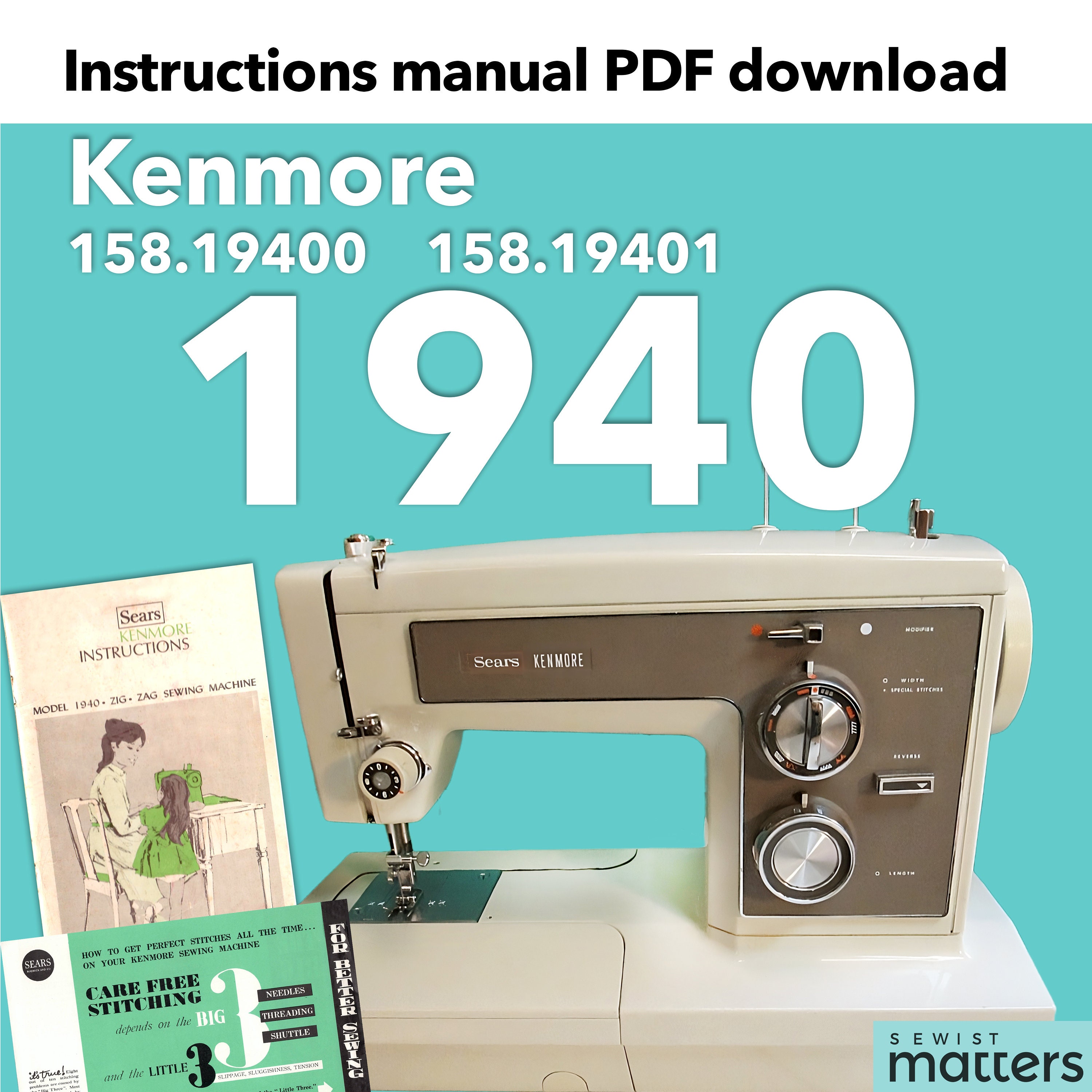 Kenmore 1980, 15819800 158.19800, 158.19801, 158.19802 Convertible Sewing  Machine Instruction Manual PDF Download -  Canada
