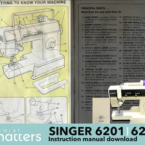 Singer 6201 & 6211 Sewing Machine Instruction Manual PDF Download
