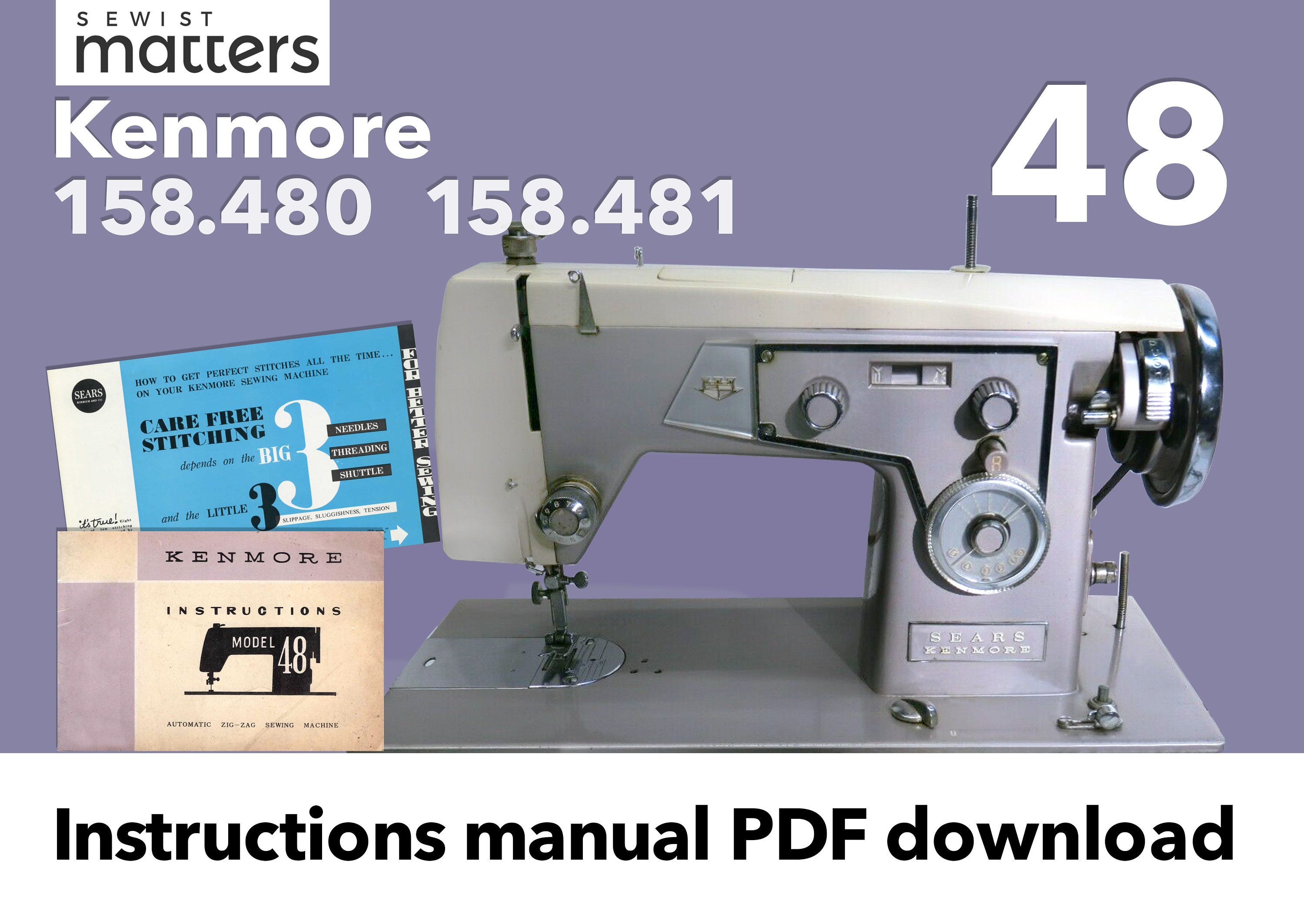 Kenmore 48, 158.480, 158480, 158 480 Sewing Machine Instruction Manual PDF  Download