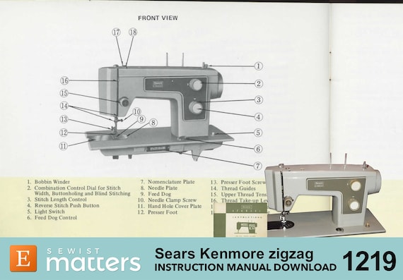 Kenmore 1219, 148.12190 & 148.12191 Zigzag Sewing Machine