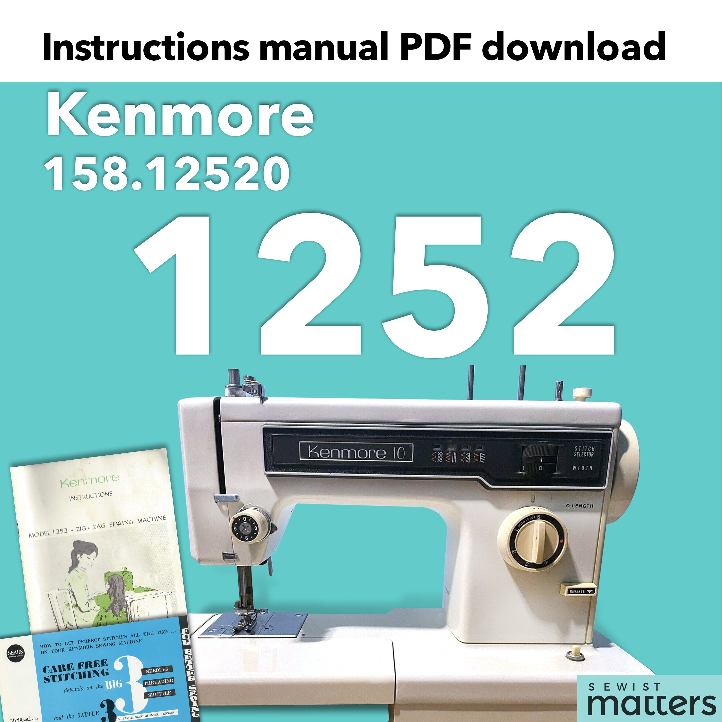 Kenmore 1201 1204 1205 1213 1214 1215 Zig-zag Sewing Machine Instruction  Manual PDF Download 
