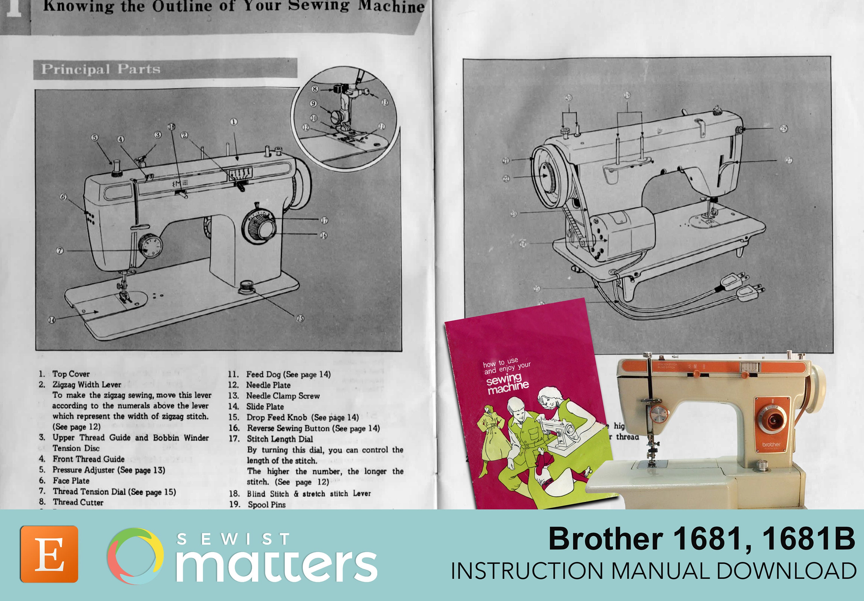 Brother 1681 1681b Riviera 1681 Jones 1681 Sewing Machine Etsy Hong Kong