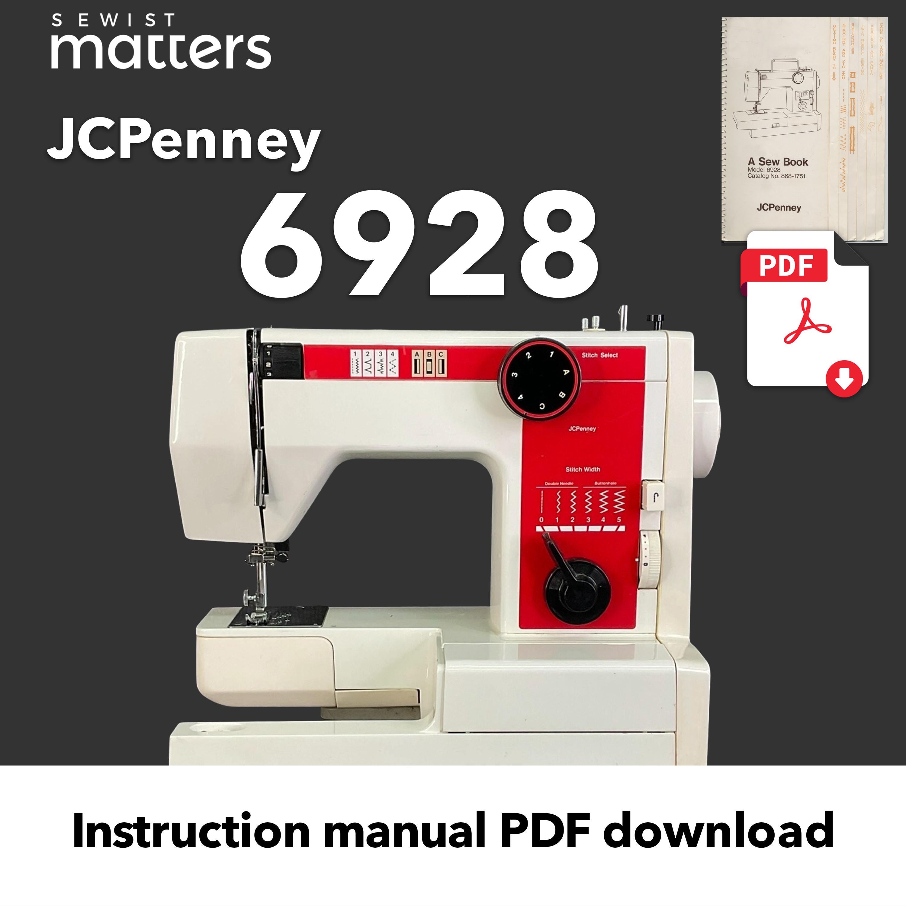 Jcpenney 6928 Sewing Machine Instruction Manual PDF Download - Etsy