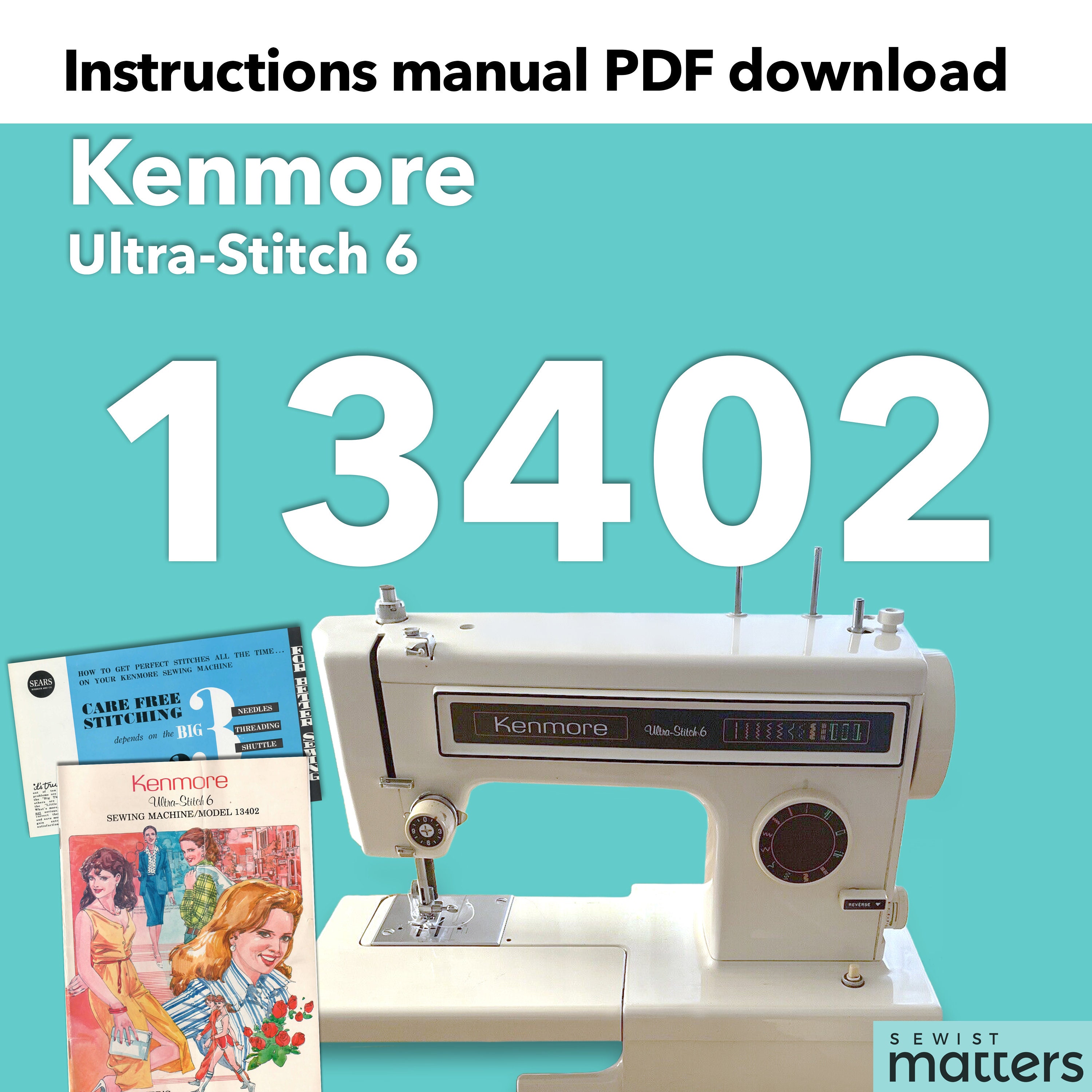 Kenmore 1651, 1581651 15816510 158.16510 Zig-zag Sewing Machine Instruction  Manual PDF Download 