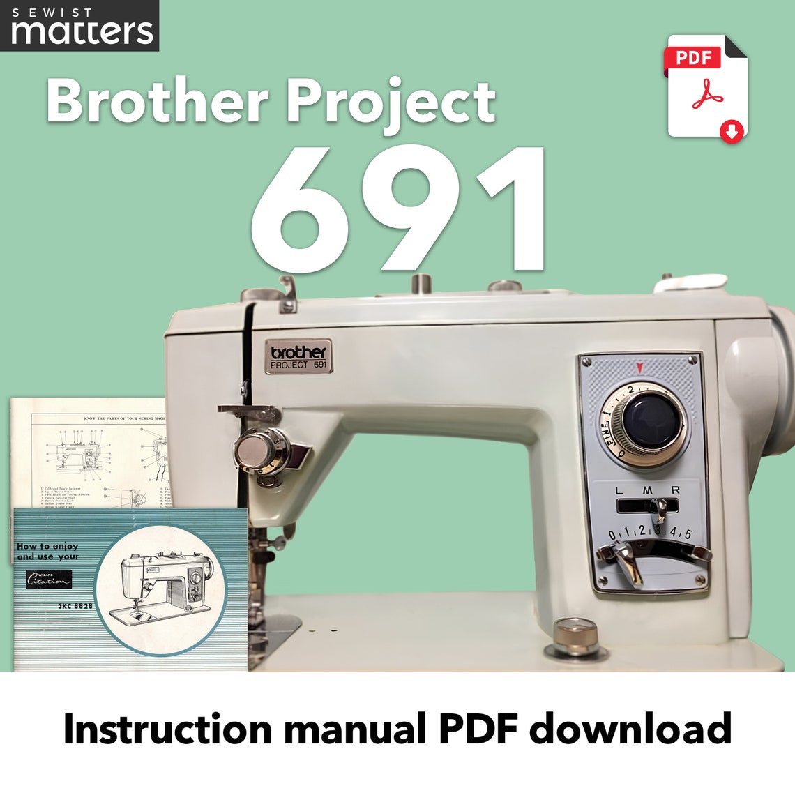 Sewing Machine Reference Guide 3KC 8828 Wizard Citation, 691 Jones, Brother Project 691 Sewing Machine ...