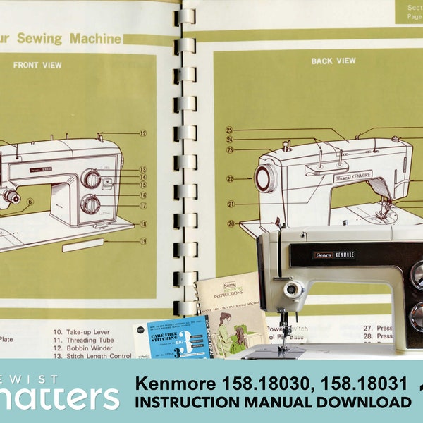 Kenmore 1803 1581803 15818031 15818032 15818033 15818034 Zigzag Sewing Machine Instruction Manual PDF Download