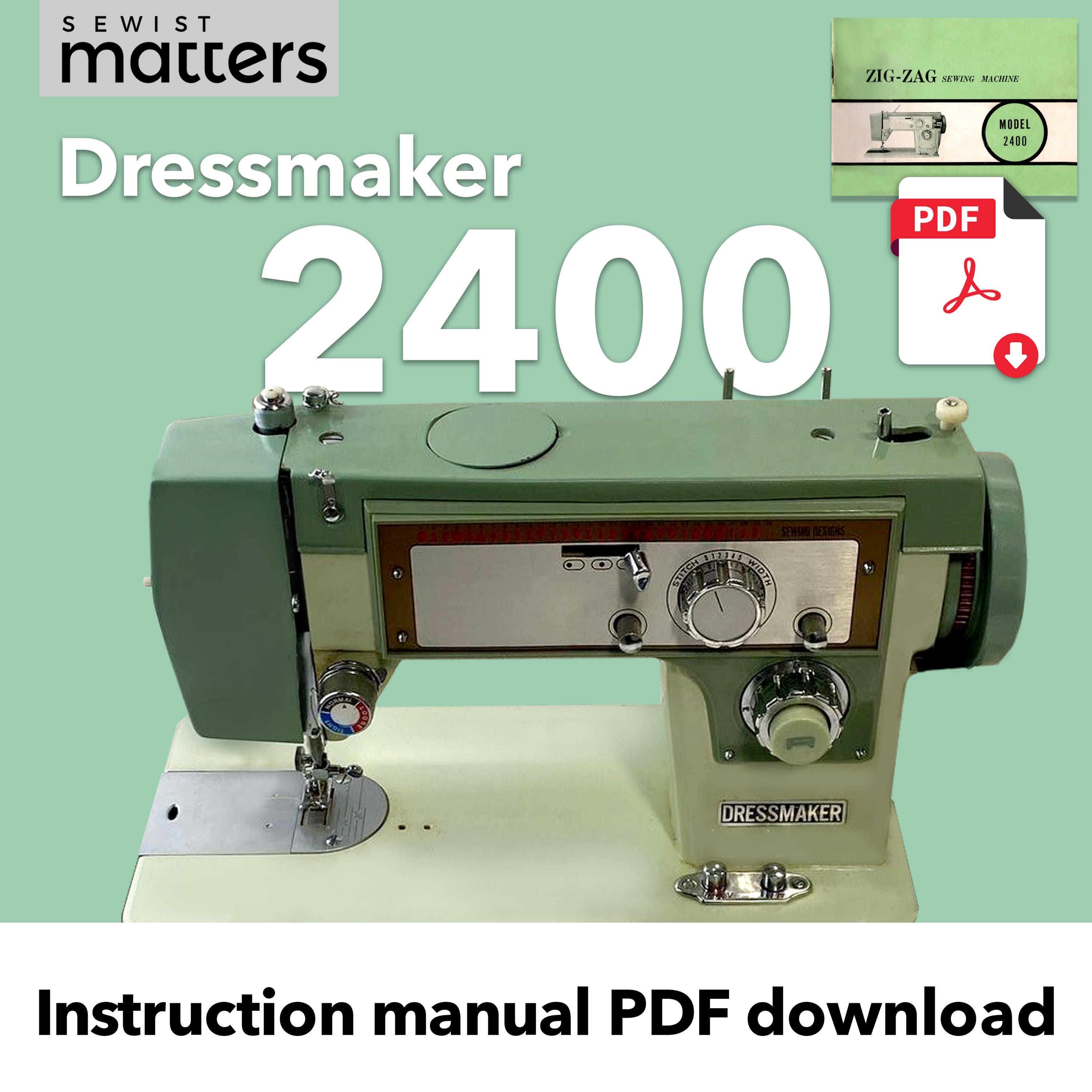 2400 Dressmaker Sewing Machine Manual - PDF Instant Download - Etsy
