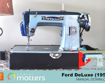 Ford DeLuxe naaimachine met rechte steek en Bel Air Precision de Luxe naaimachinehandleiding PDF-download