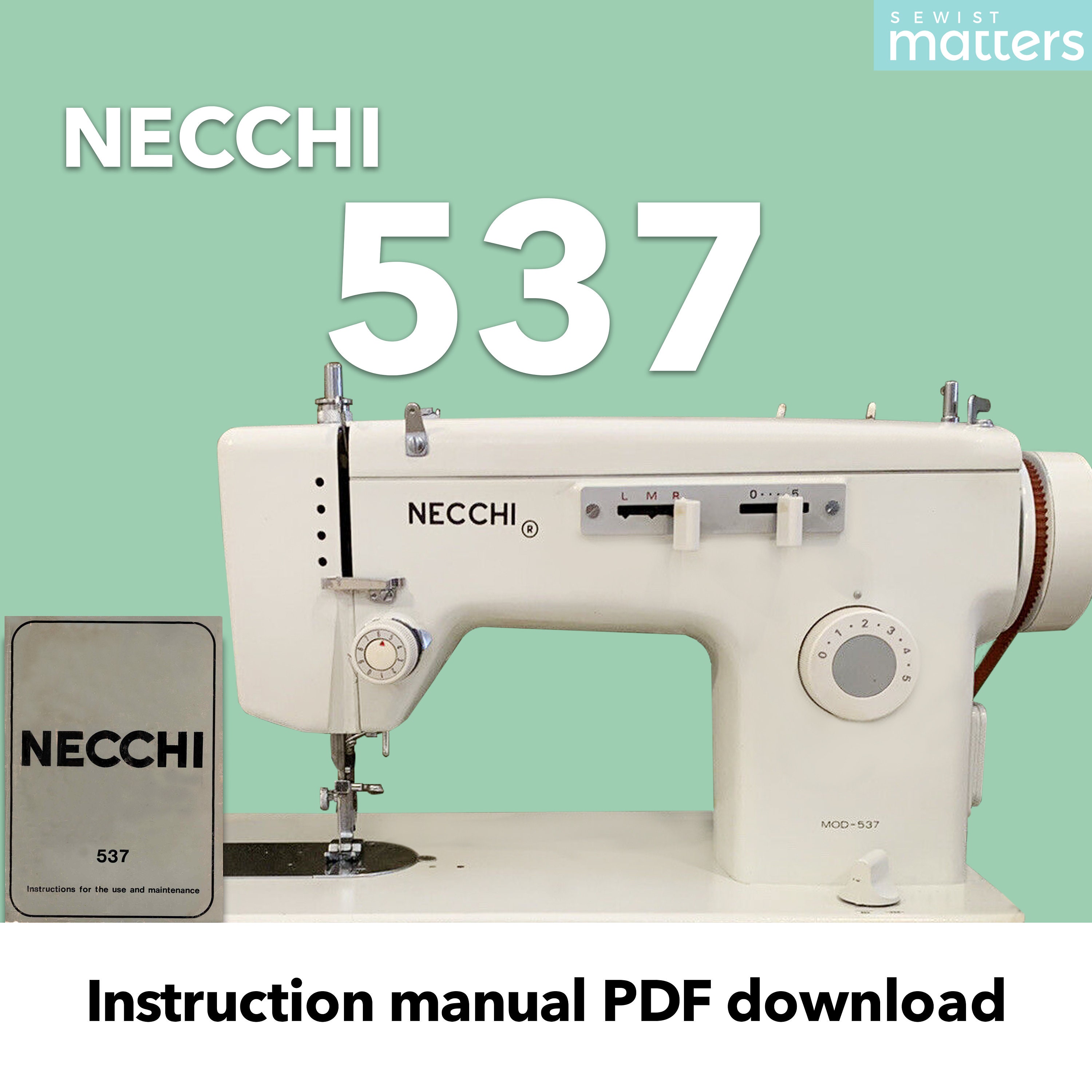 Necchi 537 Zig Zag Sewing Machine Manual PDF Download - Etsy