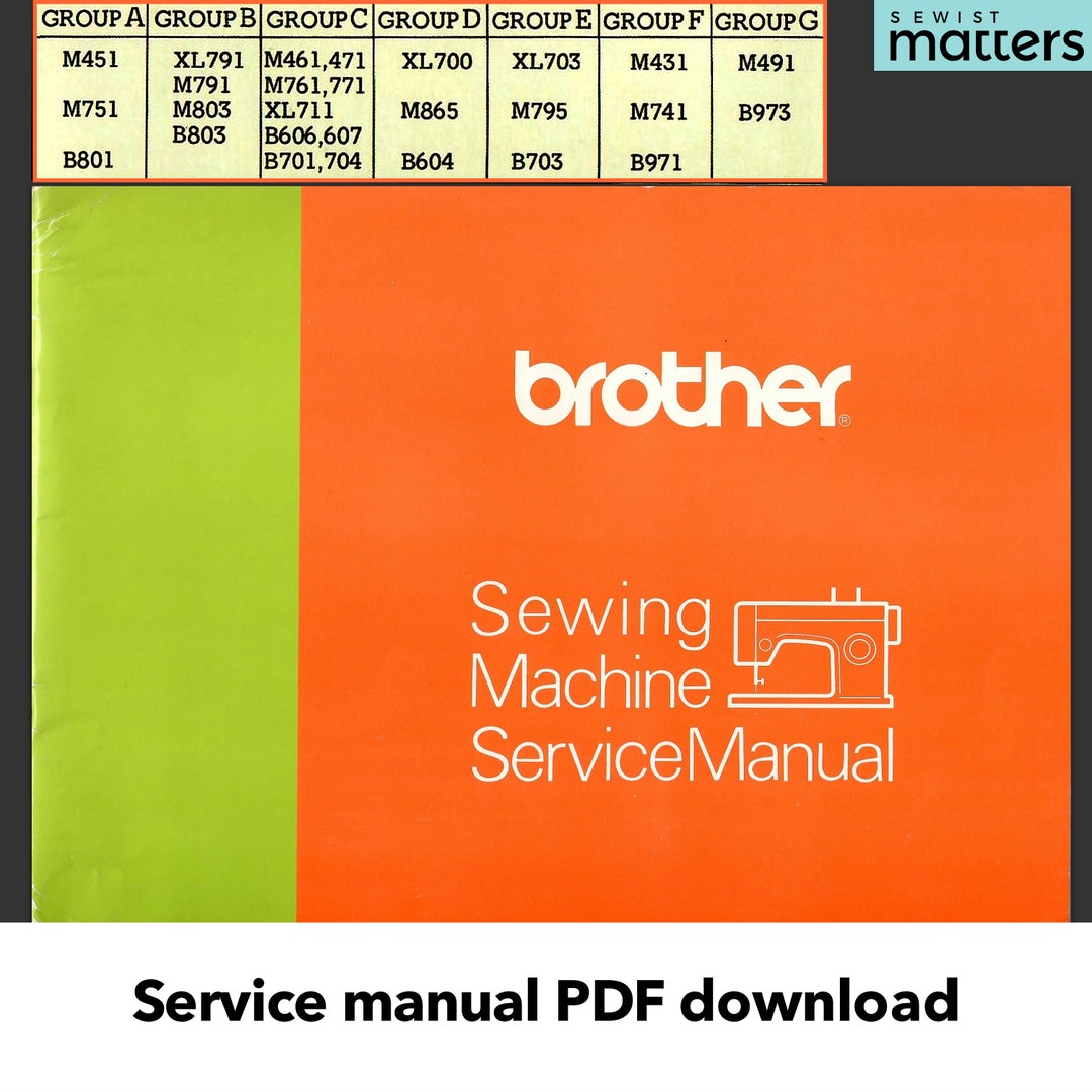Brother Light Weight Sewing Machine Service Manual Instruction Manual PDF Download Etsy