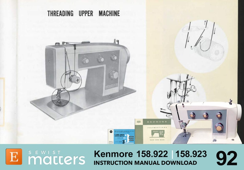 Kenmore 92, 158.922 & 158.923 Zigzag Sewing Machine Instruction Manual
