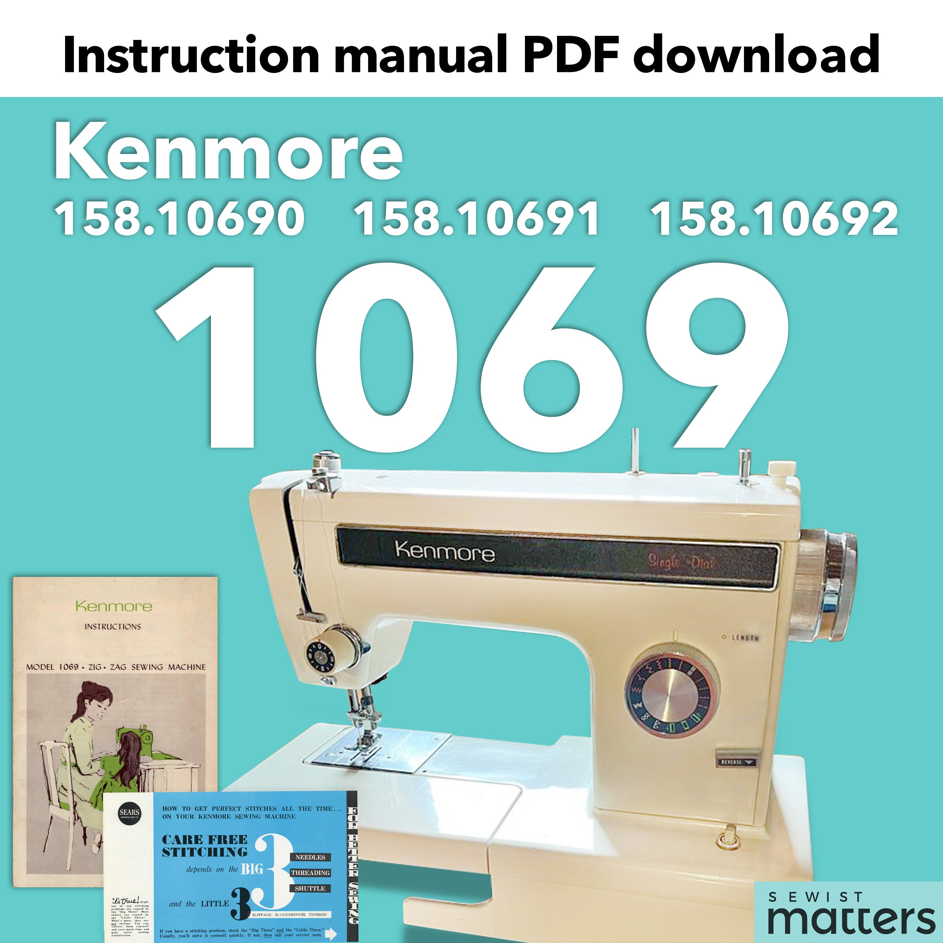 Kenmore 1700 158.17000 158.001 Zig-zag Sewing Machine 