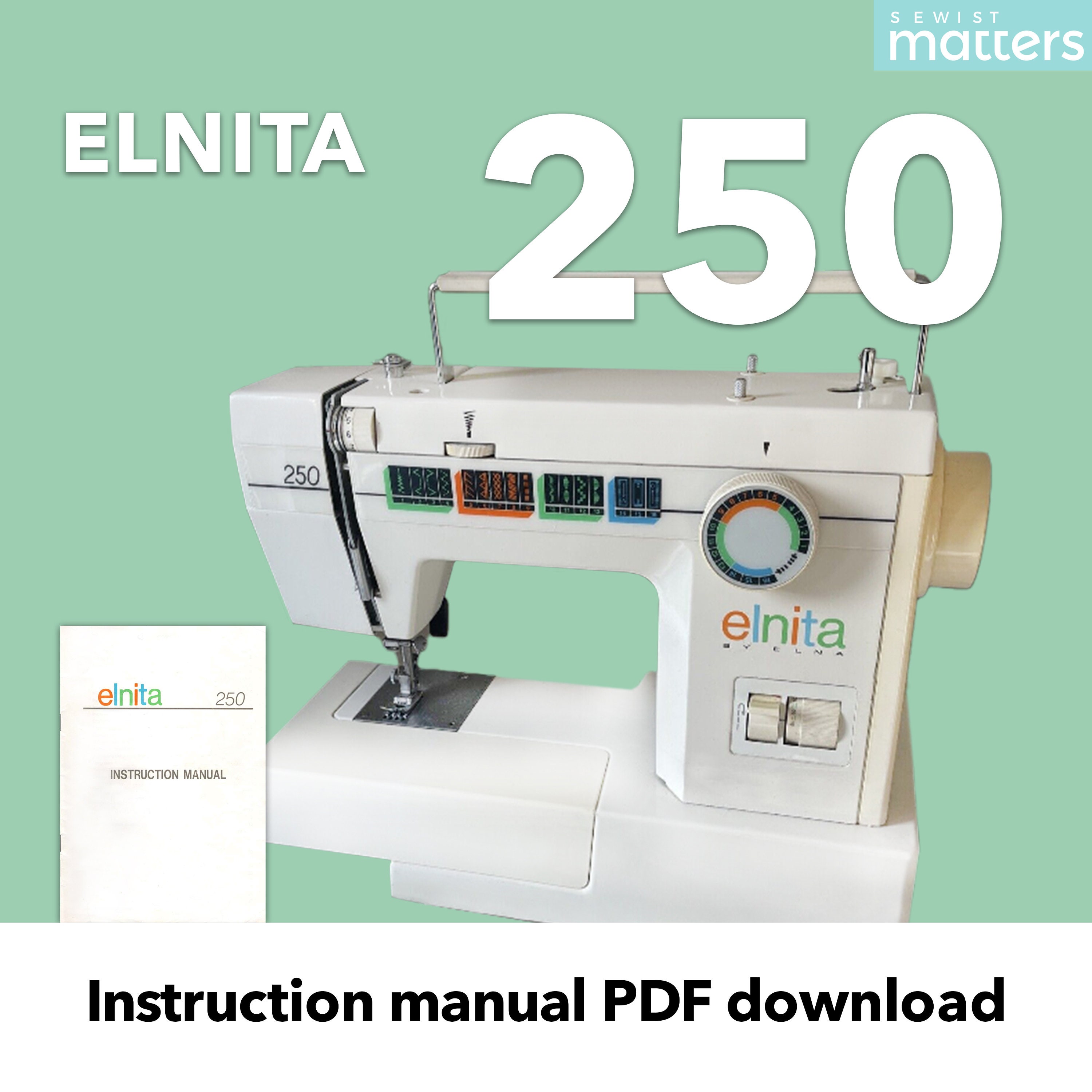 Instruction Manual Vintage Elna Supermatic SU Green (Instant Download) 