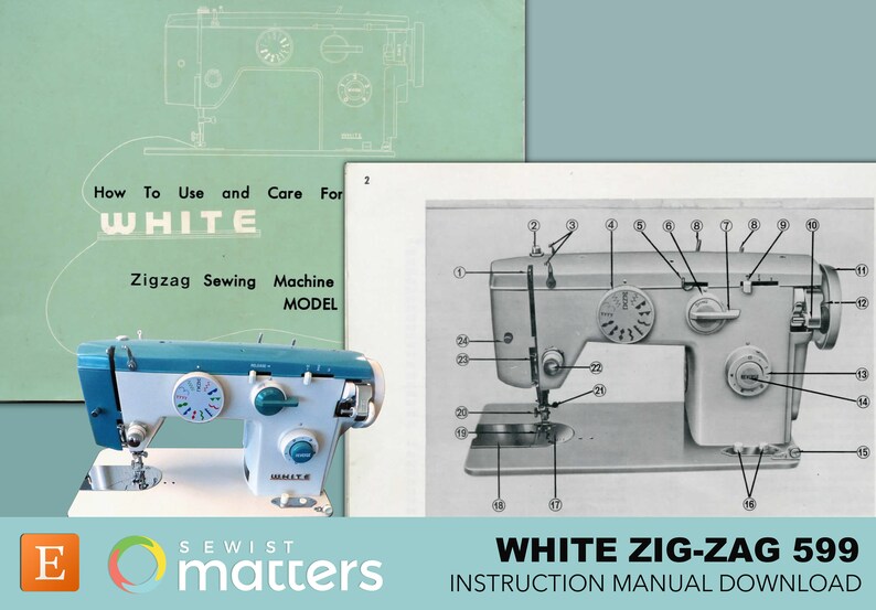 White 599 Sewing Machine Instruction Manual PDF Download Etsy