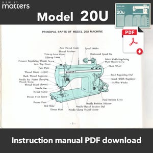 Singer 20U Industrial Sewing Machine Manual PDF – Instant Download ...