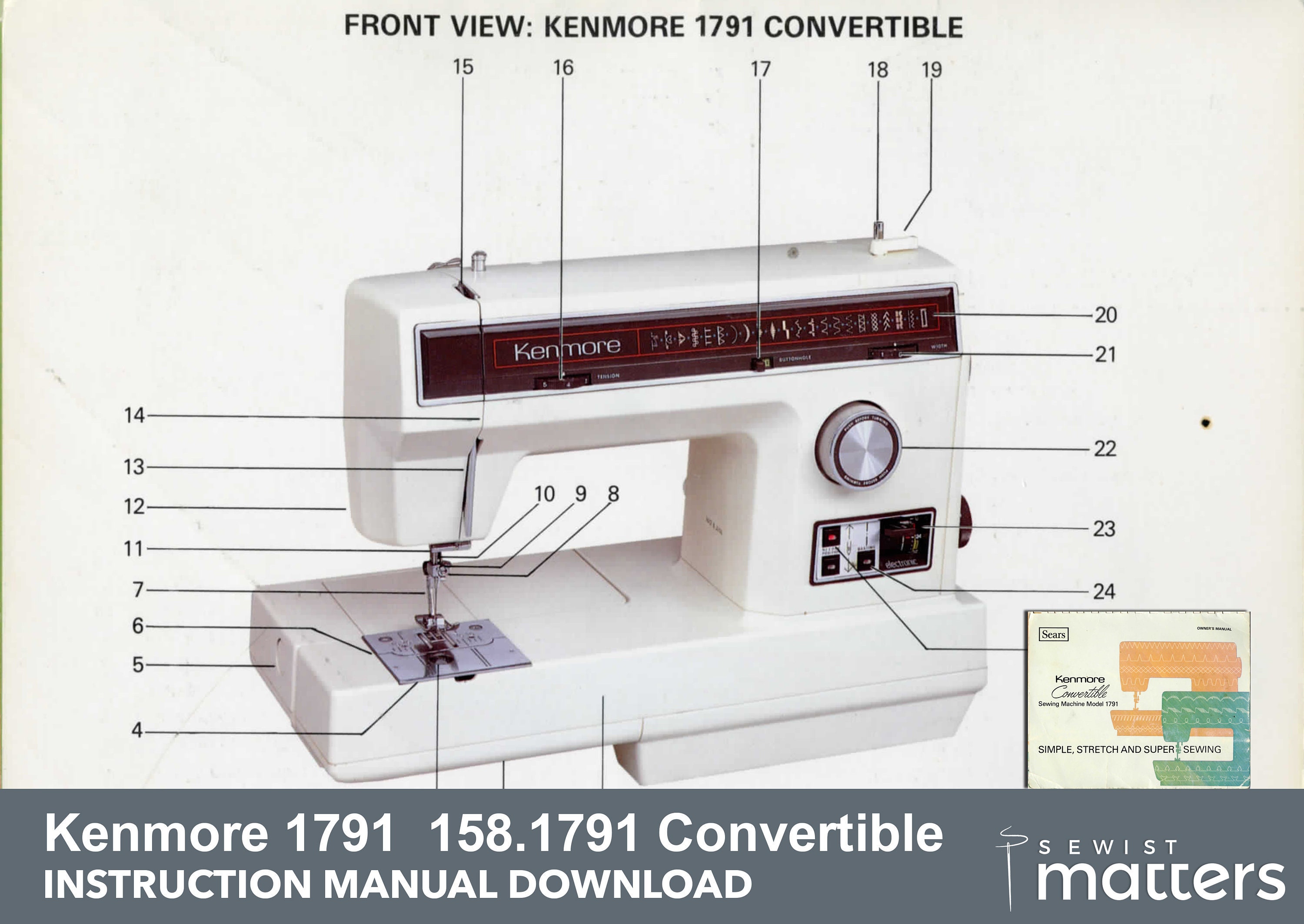 Kenmore 1791 158.1791 Sewing Machine Instruction Manual PDF | Etsy