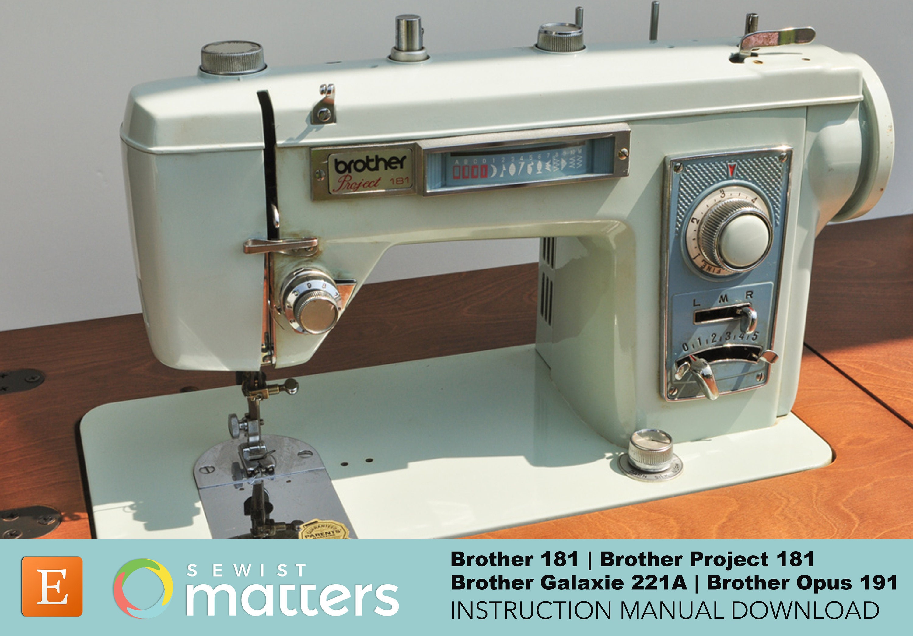 VINTAGE BROTHER PRESTIGE SEWING MACHINE W/ CARRY CASE MODEL 191
