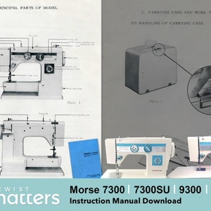 Morse 9300 & 9300SU | Viking 9300 9300SU| Morse 7300 7300SU Zigzag Sewing Machine Instruction Manual PDF Download