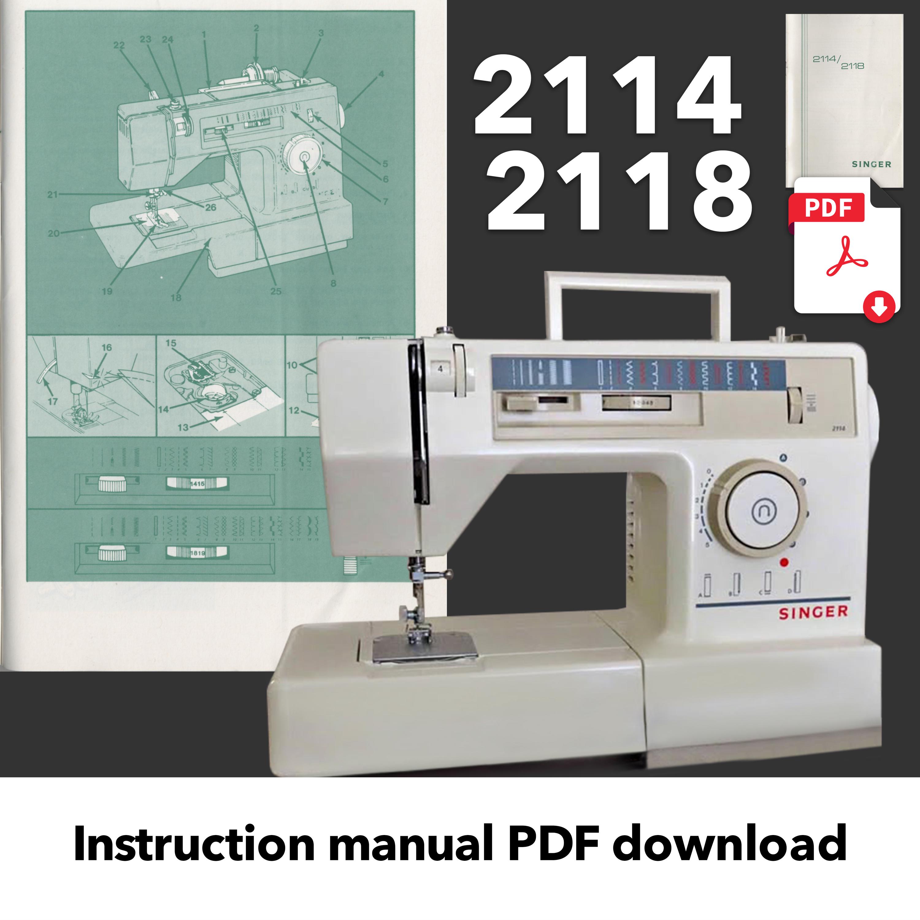 Manual de instrucciones de la máquina de coser Singer 2114 y 2118 Descargar PDF / Español - Inglés - Francés