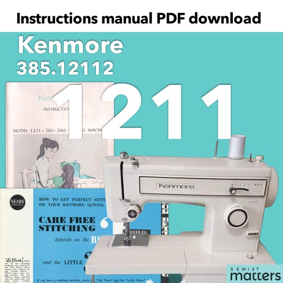 Kenmore 1211 158.12112 Sewing Machine Instruction Manual PDF - Etsy