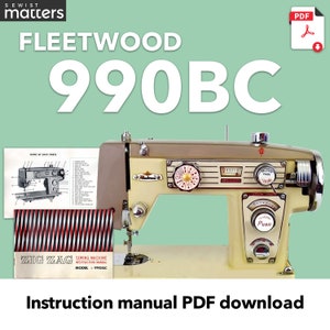 Fleetwood 990BC Zig zag  Sewing Machine Manual PDF Download