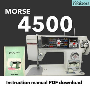 Morse 4500 Princess automatic Sewing Machine Instruction Manual PDF Download