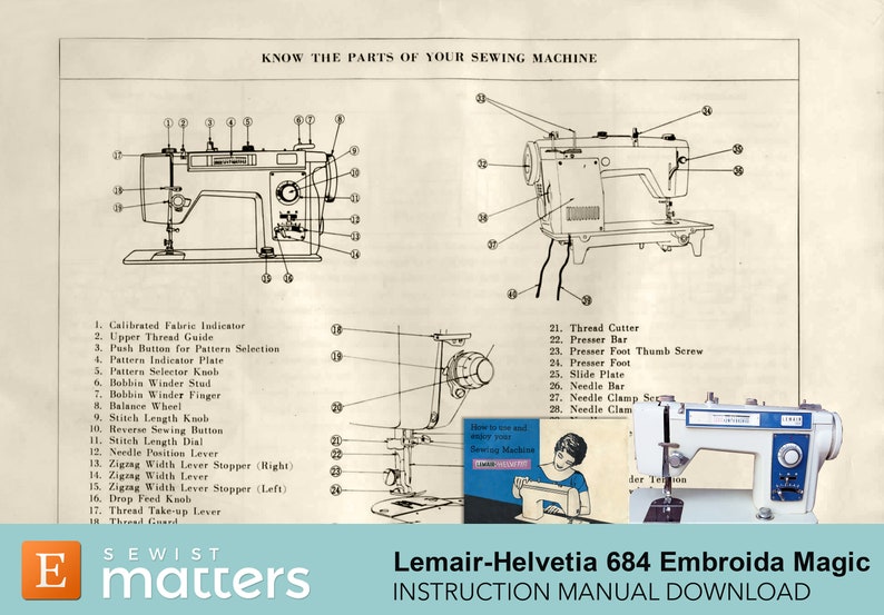 Lemair Helvetia 684 Le Embroidamagic Brother Pacesetter ZU2B68 Sewing