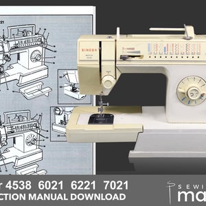 Singer 4538 / 6021  / 6221 & 7021 Sewing Machine Instruction Manual PDF Download | English - Español - Français