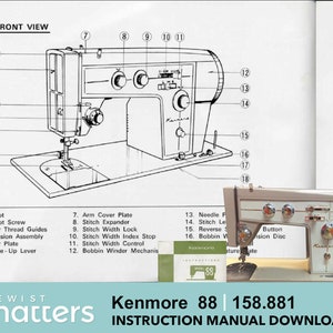 Kenmore 88, 158.881, 158881 Zigzag Sewing Machine Instruction Manual PDF Download