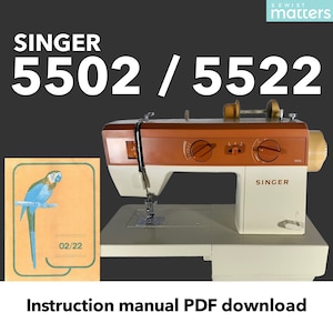 Singer 02/22, 5502 & 5522 Sewing Machine Instruction Manual PDF Download |  English - Español - Français