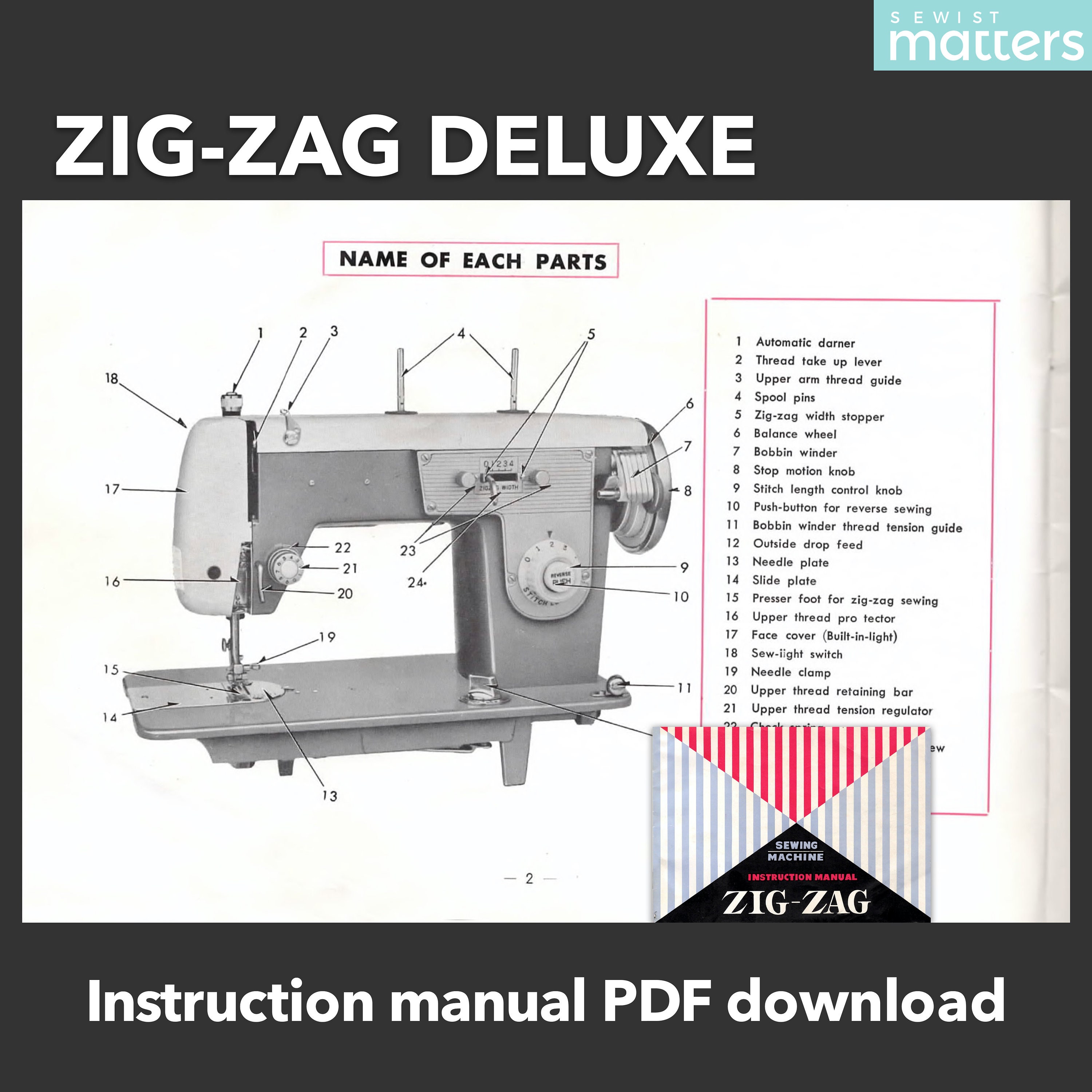 Goodhousekeeper 300S Luxe Zigzag Sewing Machine Instruction Manual