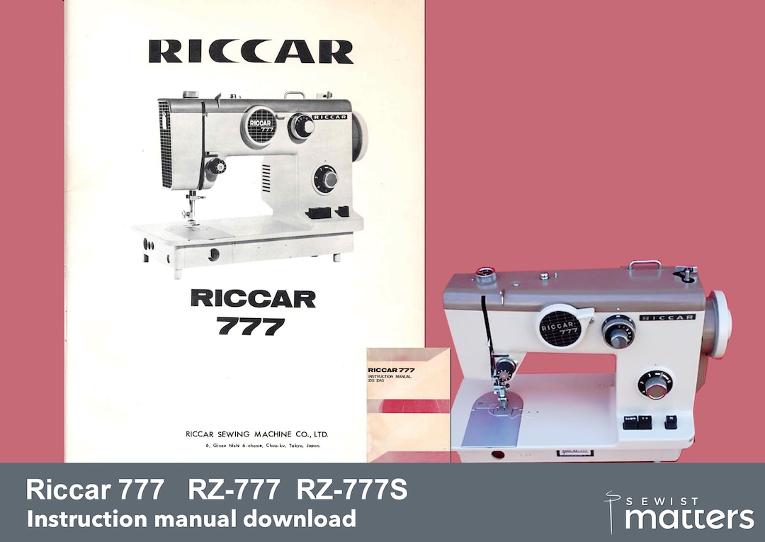 Riccar 777 RZ777 Mighty RZ777 Zig Zag Sewing Machine Manual PDF