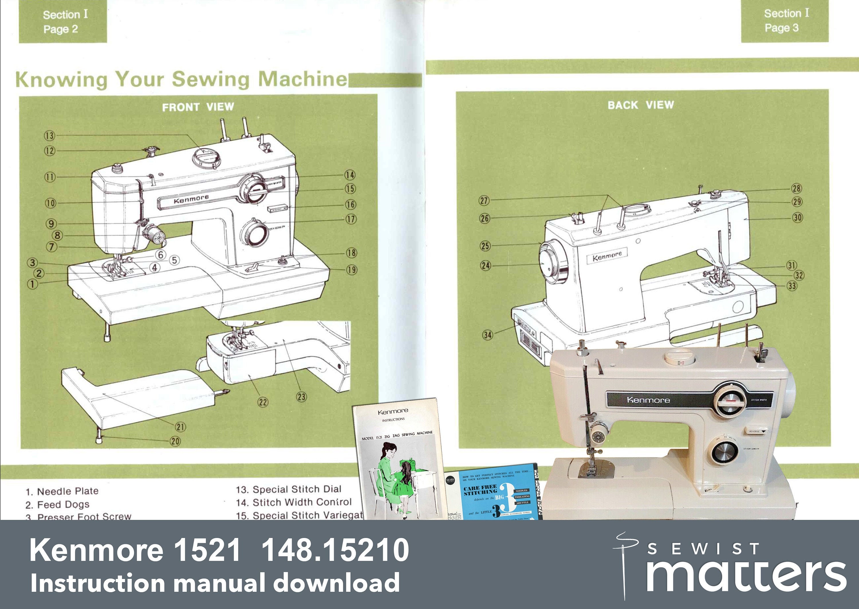 Kenmore 1521 148.15210 Zigzag Sewing Machine Instruction Etsy