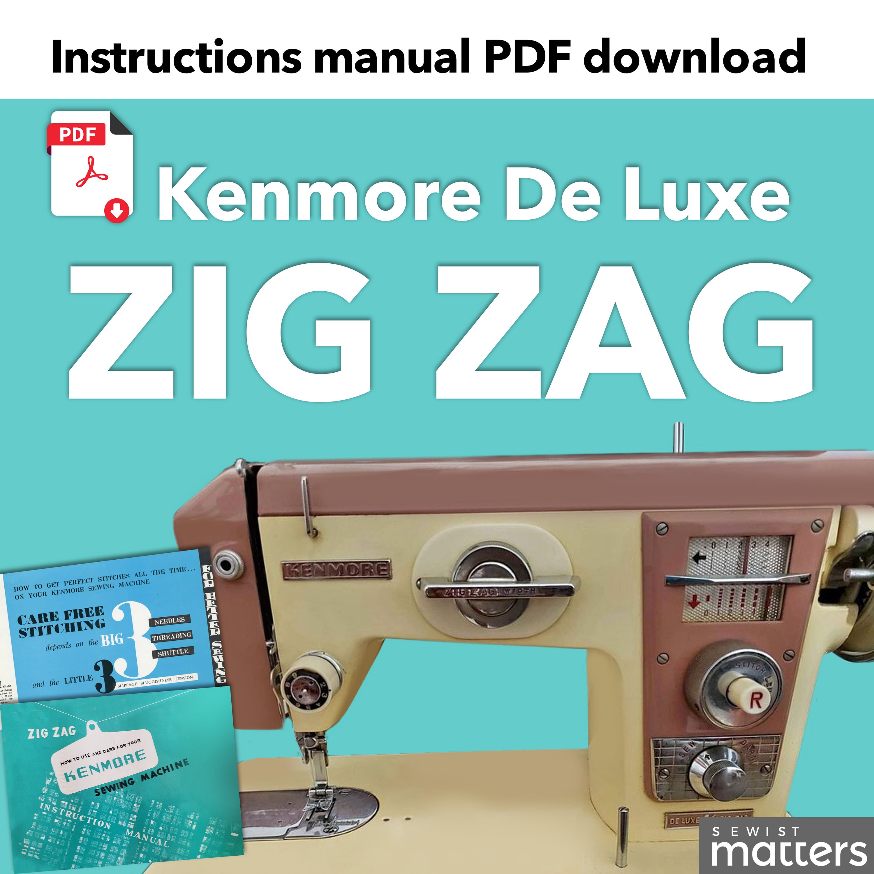 Kenmore 88 & 158.881 Zigzag Sewing Machine Instruction Manual PDF Download