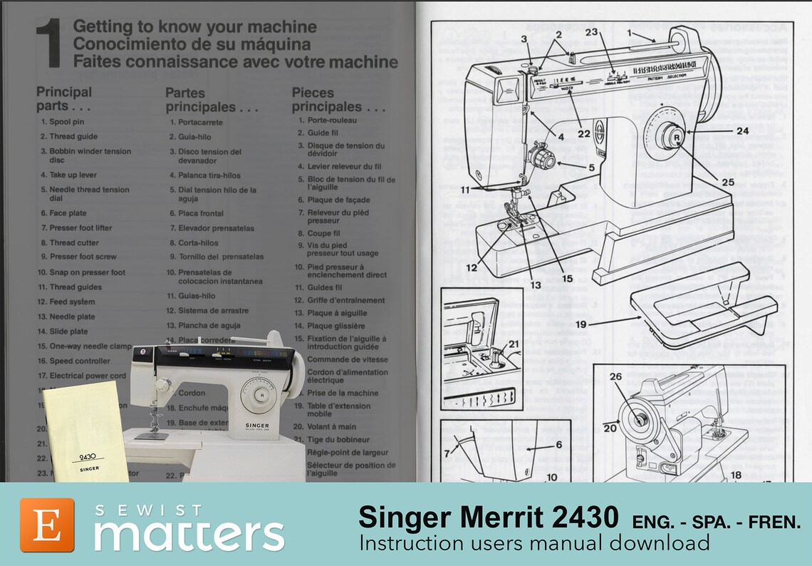 Singer Merritt 2430 Sewing Machine Instruction Manual PDF Download