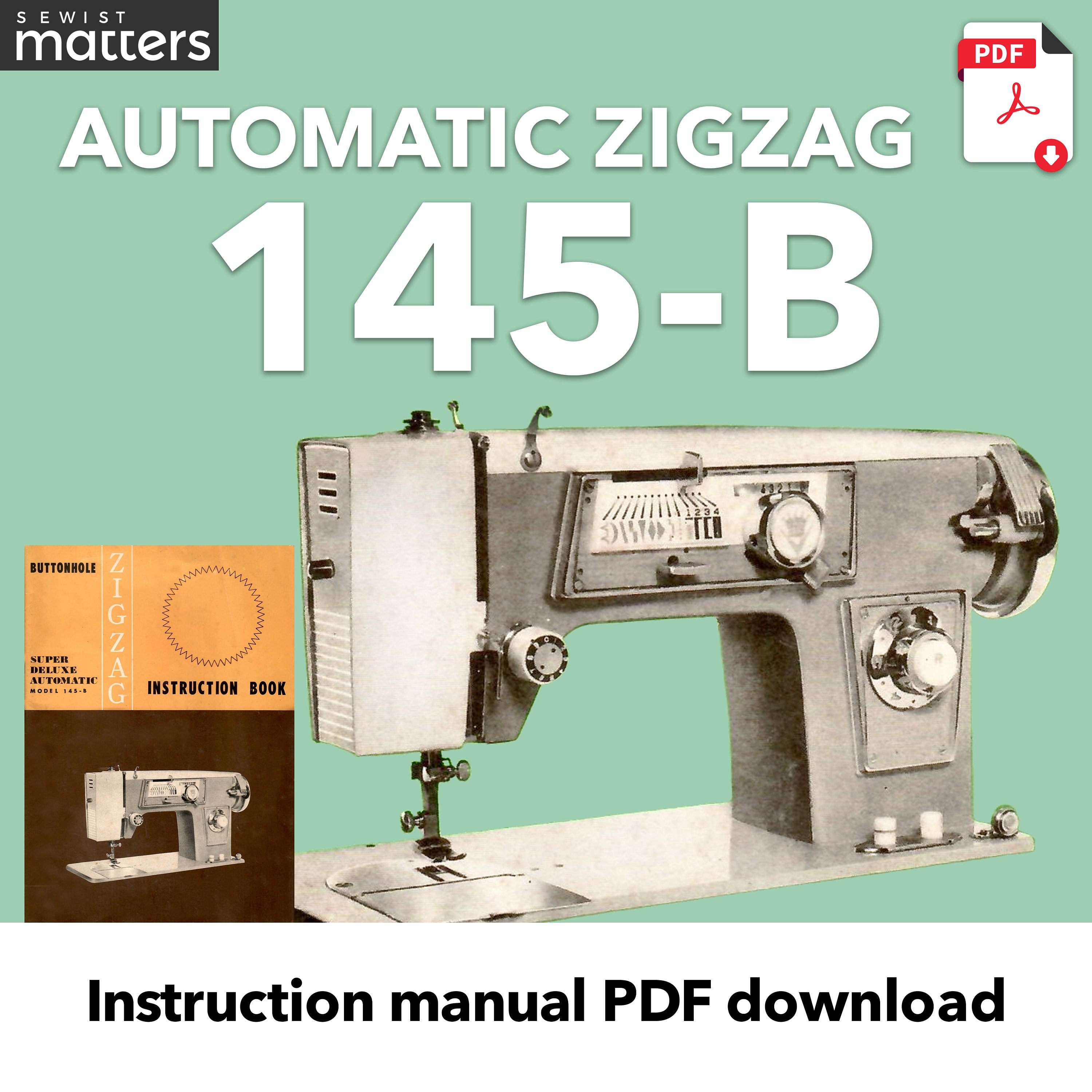 Nelco DE LUXE N-100 Zigzag Sewing Machine Instruction Book Manual PDF  Download -  Canada