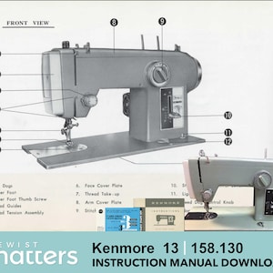 Kenmore 13, 158.130 Zigzag Sewing Machine Instruction Manual PDF Download