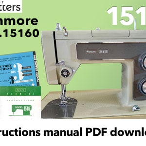 Manuale di istruzioni per macchina da cucire a zig-zag Kenmore 1516 e 158.15160 (PDF)